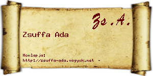 Zsuffa Ada névjegykártya